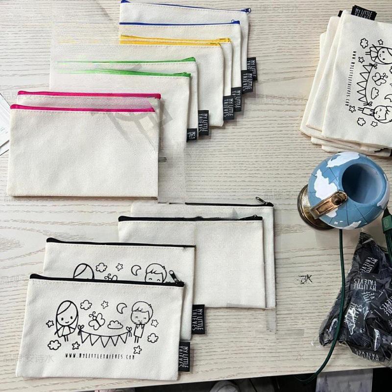 Zipper DIY Graffiti Canvas Pencil Case Storage Pouch