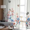 Květina Butterfly Retro Slunečnice Orchidej Ložnice Průhledné Průsvitné Závěsy Sváteční dekorace Okno Voál Tyl Závěs
