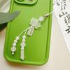 New Chinese-style Handmade Beaded Lotus Pendant Key Chains Mobile Phone Chain for Women Men Ethnic Charm Jewelry Accessory Gift