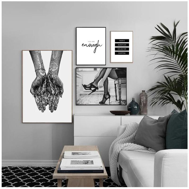 Black White Poster Fashion Print Sexy Movie Girl Camera Canvas Painting Minimalist Wall Art Picture Modern Living Room Decor