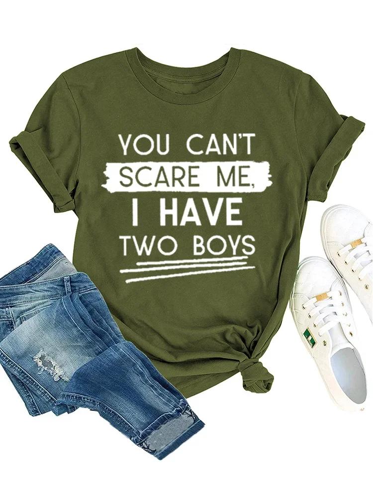 YOU CAN'T SCARE ME Print Women T Shirt Short Sleeve O Neck Loose Women Tshirt Ladies Tee Shirt Tops Camisetas Mujer