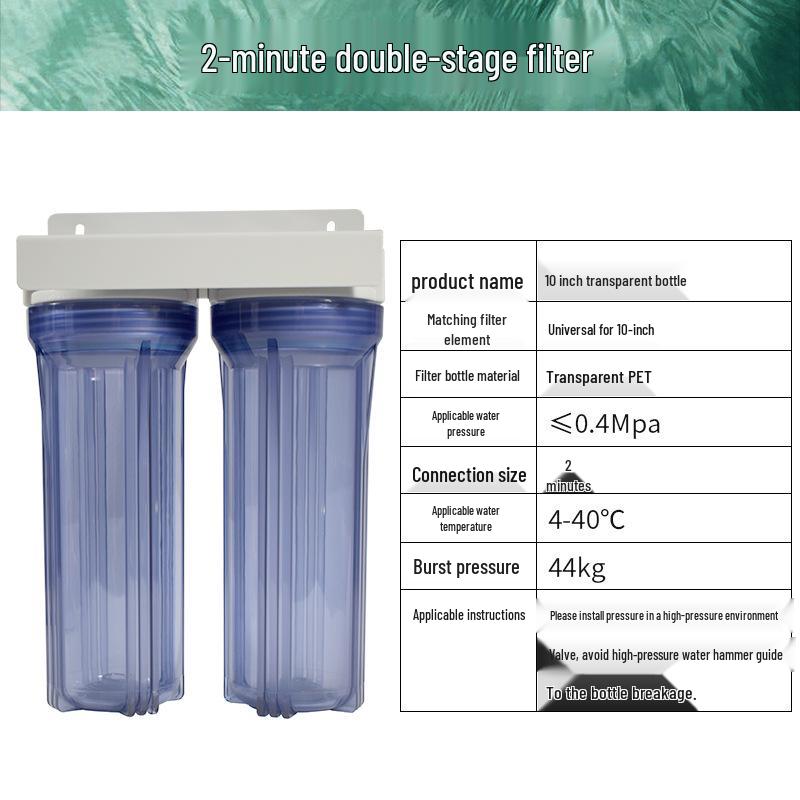 Enhanced Dual-Stage High-Flow Kitchen Water Purifier with 4-Point Pipe Pre-Filter