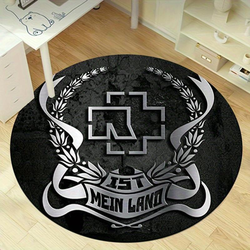 

1pc Home Circular Rug Office Round Carpet Outdoor Gift Decorative Silver Cross Design Flooring Mat Unique OrnamentationRC2790 80cm by 80cm