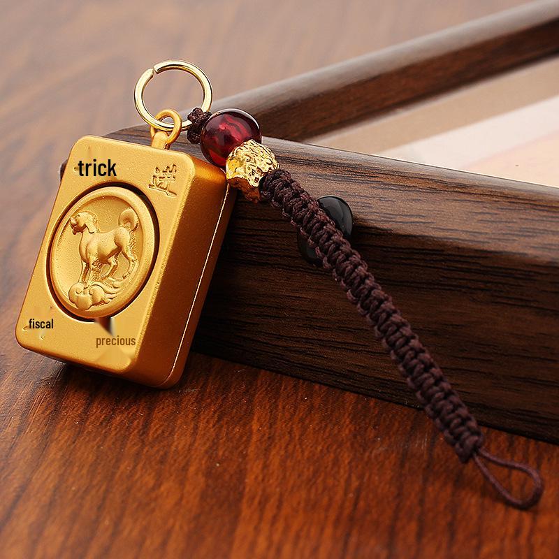 2025 Year of the Snake Spinning Key Charm Pendant for Men