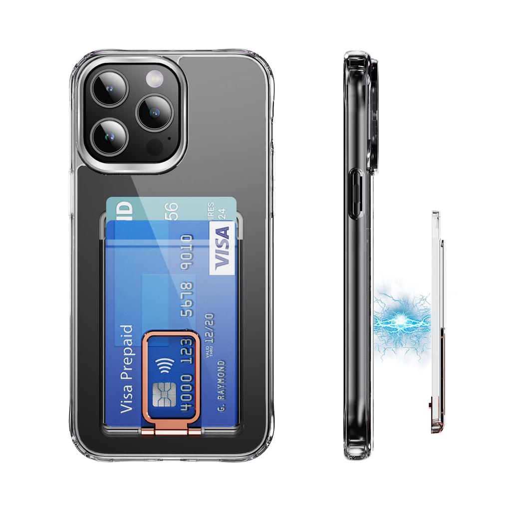 Card Holder Magnetic Ring Kickstand For Phone Cases Multi Angle Adjustable Ultra Thin Card Storage Bag