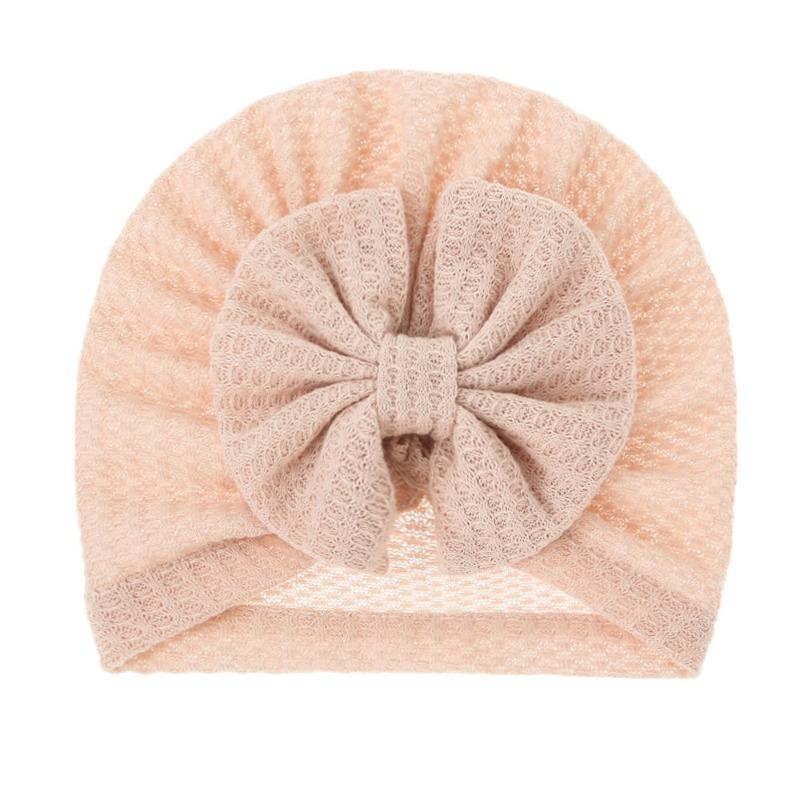 New Baby Knitted Wool Waffle Hat Bow Children's Pullover Hat Baby Out Cute Boat Hat