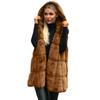 Women Parkas Hooked Sleeveless Turndown Collar Coat Cardigan Covered Button Pockets Round Neck Solid Color Loose Casual Coat 5XL