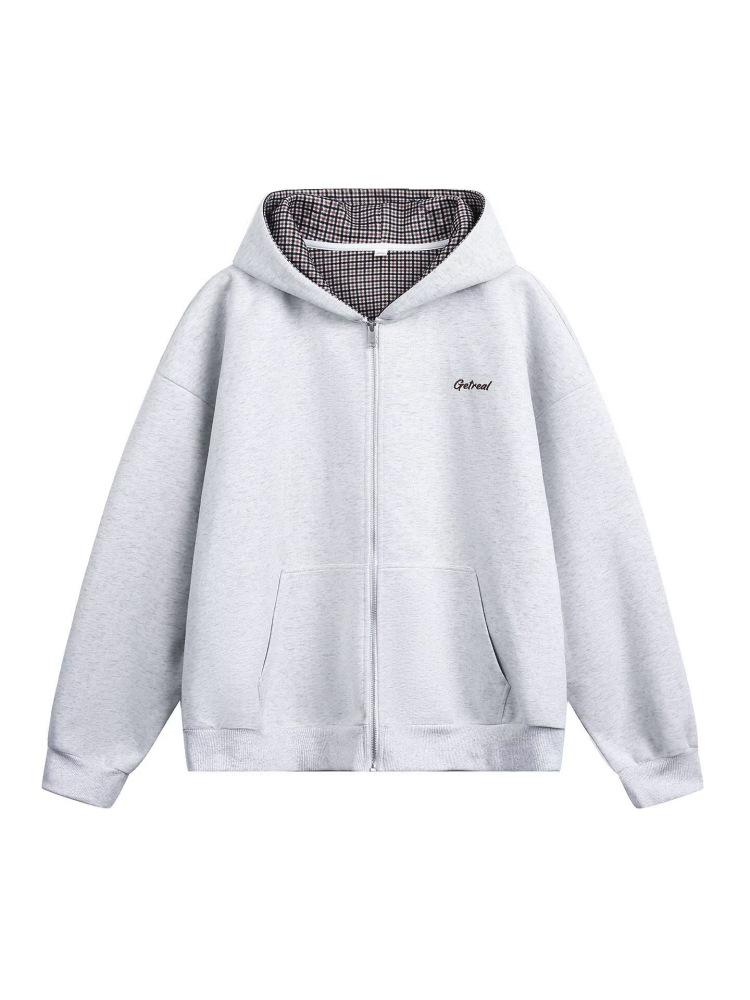 Herren Übergröße Kapuzen-Strickjacke mit Doppelreißverschluss