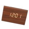 Wood Digital Alarm Clock Triangle Modern Simple Design Portable Wooden LED Clock for Home Office Travel