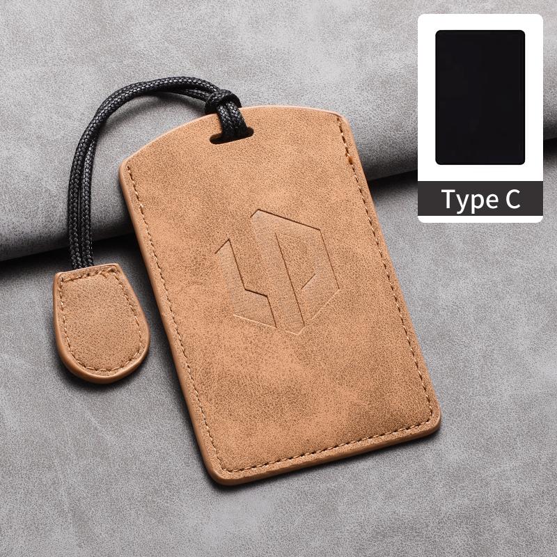 Pour Leapmotor C10 C16 C11 B01 Étui Housse Sac Porte-clés en Cuir Protection Clé de Voiture Accessoire Décoration Coque Porte-clés Voiture Aton brown