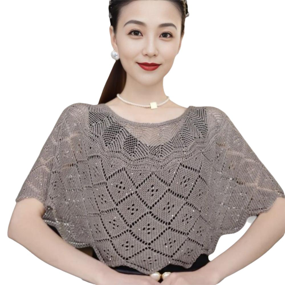 Versatile Vintage Style Crochet Shawl Knitted Hollow Out Shoulder Wrap Fake Collars Hollow Shawls Spring Autumn