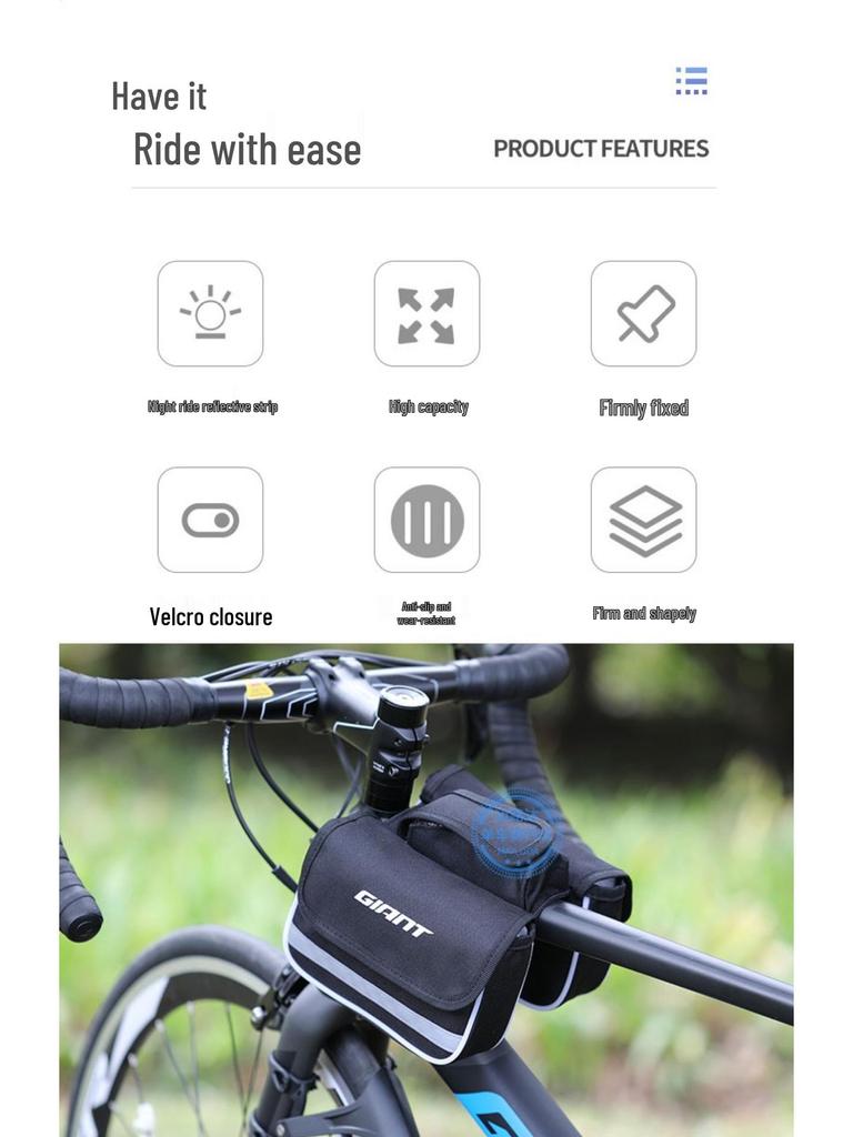 Oberrohr-Satteltasche für Mountainbikes mit Handyhalter