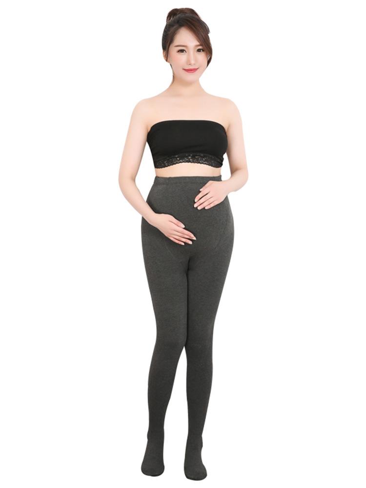 Plus Velvet Maternity Leggings: Striped, Adjustable Belly, Cotton, for Pregnant Women