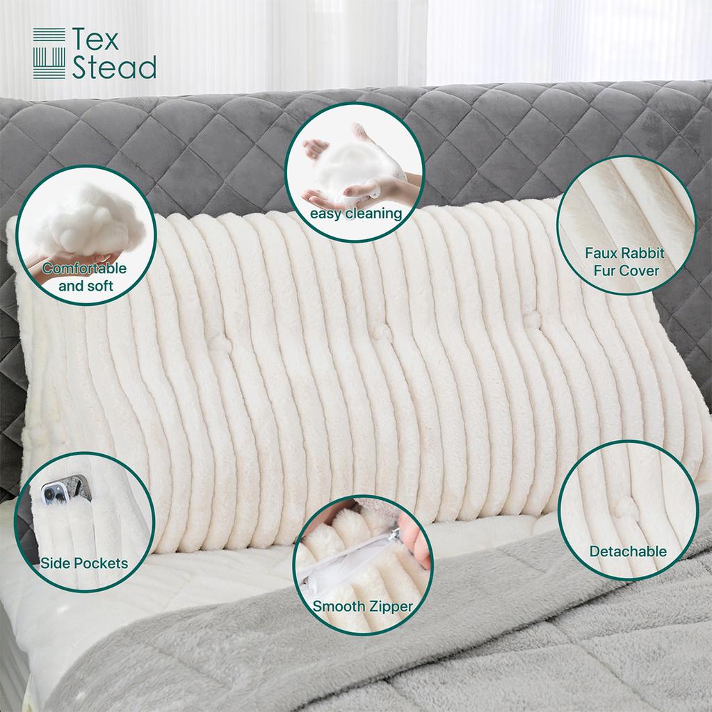 1Pice Headboard Wedge Pillow Bed Rest Reading Pillow Bolster Triangular Pillow for Sitting in Bed-Backrest Positioning Support