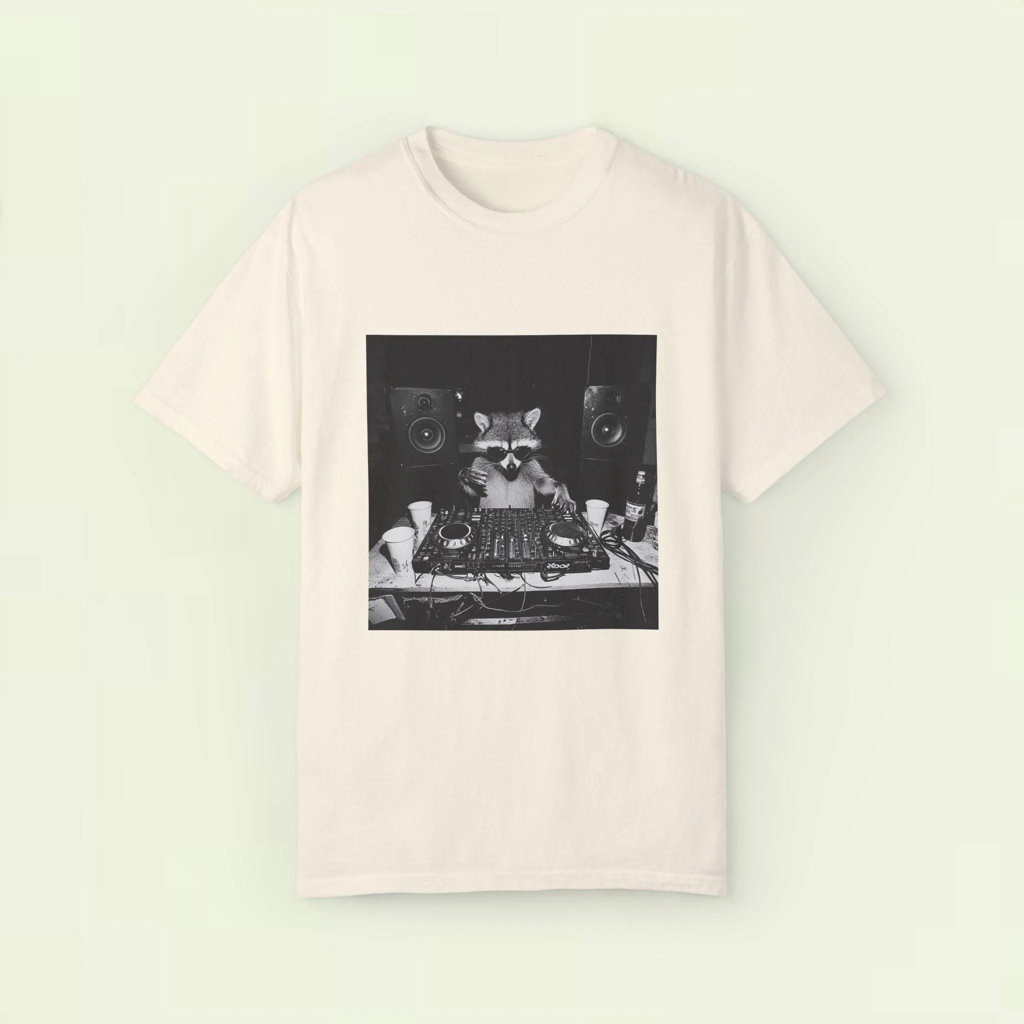

Animal DJ Shirt Funny DJ Shirt Raccoon Meme Raccoon Graphic Tee Dj Graphic Tee Funny Rave Tee Music Festival Tee House Party Tee 4XL
