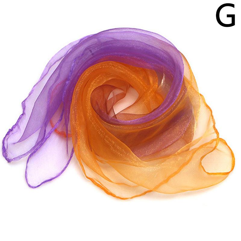 Transparent Summer Scarf For Women Square Gradient Color Head Wear Shinny Thin Chiffon Neck Shawl Beach Vacation Accessories