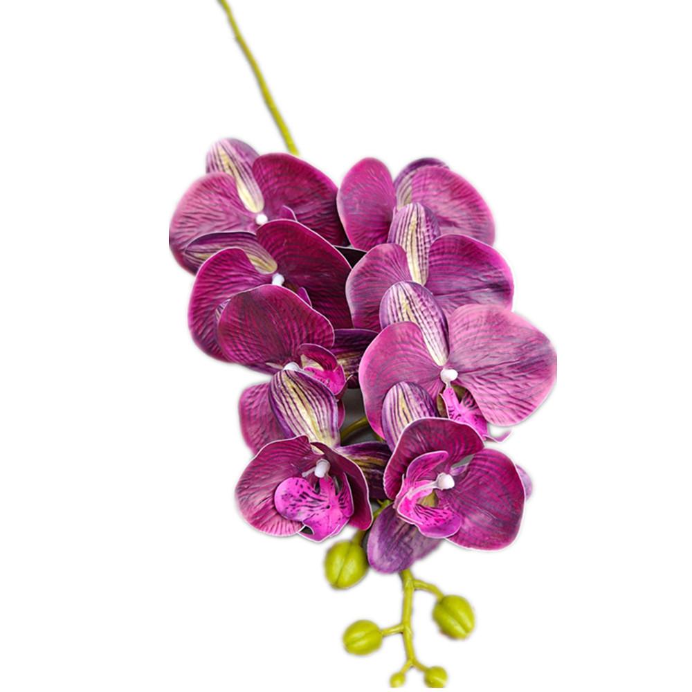 6pcs Real Touch Butterfly Orchid Flower Branch 8 Heads Artificial Latex Large Moth Phalaenopsis