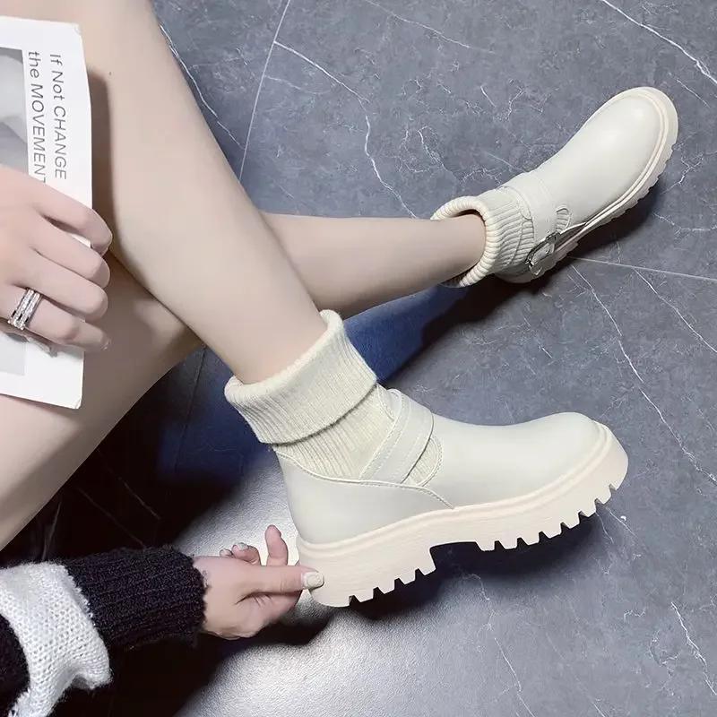 Fashion Winter 2024 Booties Autumn Woman Short Shoes Chunky Ankle Boots for Women Platform High Quality Boot On Offer Promotion Sale Pu