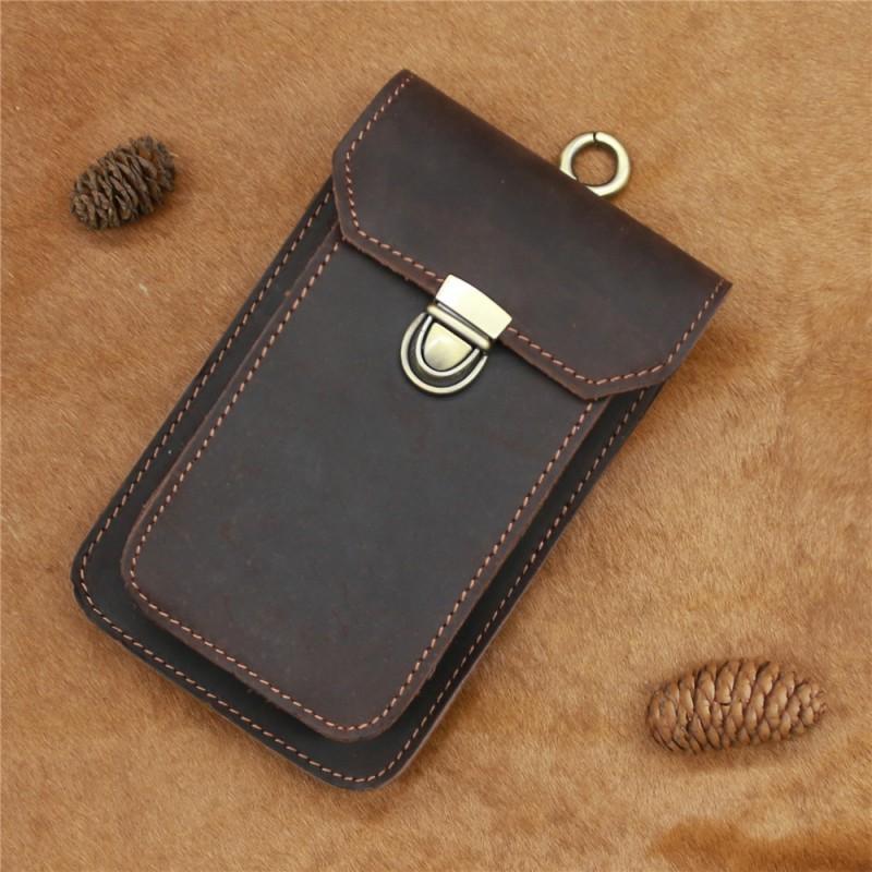 Original Men's Genuine Leather Waist Bag Retro Crazy Horse Motorcycle Artistic Leisure Phone
