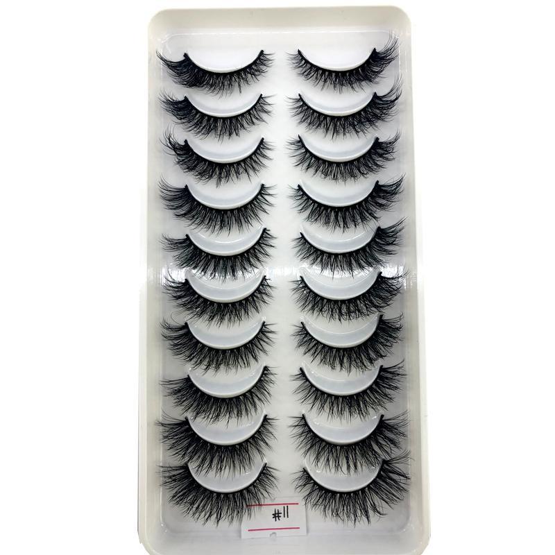 AMSDCN Artificial Mink Short Natural Dramatic False Eyelashes Short Eyelashes 10 Pairs of 3D Eyelash Makeup False Eyelashes