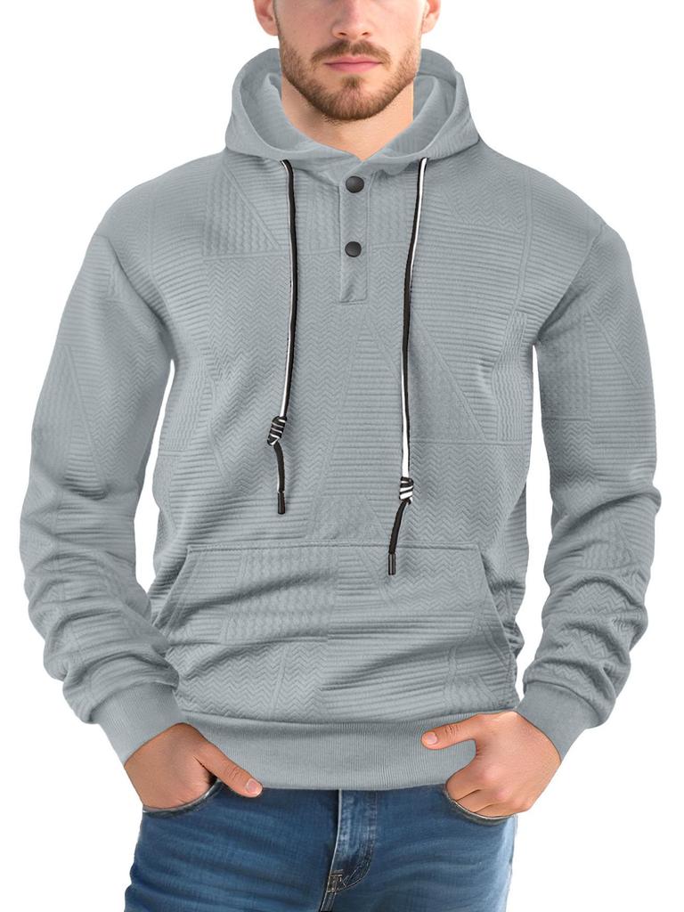 Men's Spring/Autumn Casual Solid Color Loose Pullover Hoodie