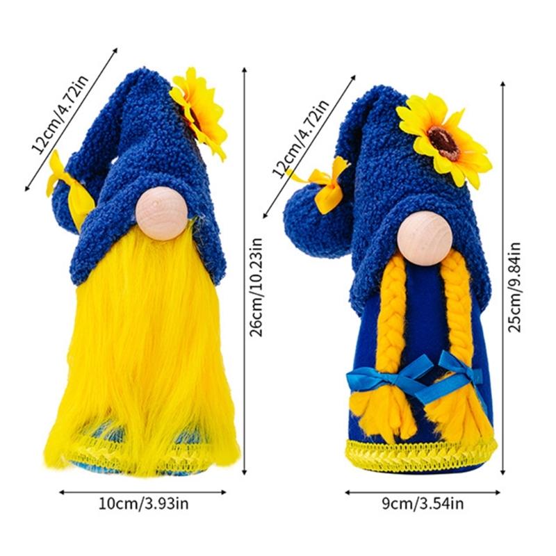 Sunflowers Gnomes Plushie Sunflowers Gnomes Swedish Tomte Scandinavians Figurins Spring Kitchen Tiered Tray Decors