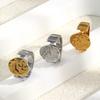 MamacitaSlay 316L Stainless Steel Mixed Color Planet Relief Oval Ring 18K Gold Plated Waterproof Jewelry Women's Unique Ring