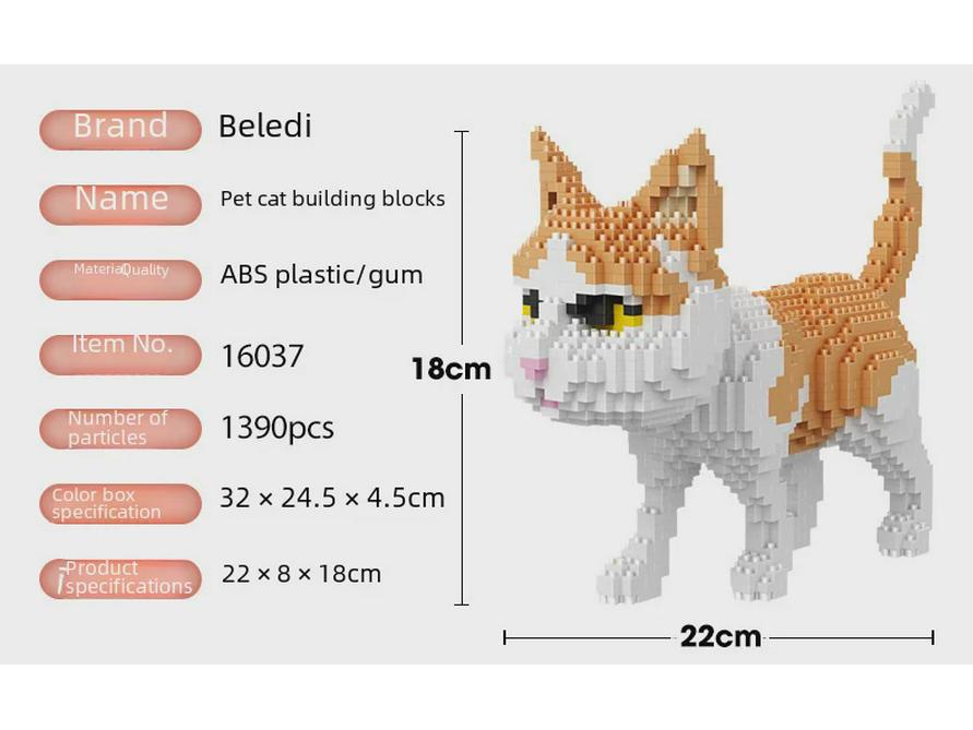 Balody 16036 Small Pet Cat Building Blocks - Children's Educational Toy