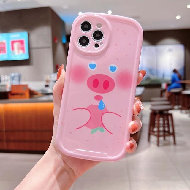 

Мягкий силиконовый чехол Pink Pig Peach Imd для Iphone 11 Xsmax 12 Pro Max 13 Promax X Xr, противоударный чехол для телефона с милым рисунком для пары for iphone xr