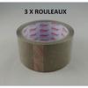 Lot 3 X Gros Rouleau De Ruban Adhésif Brun Havane 50M X 48mm Emballage Carton