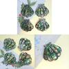 Vintage Shell Brooch Pendant With Geometric Inlay For Women And Men