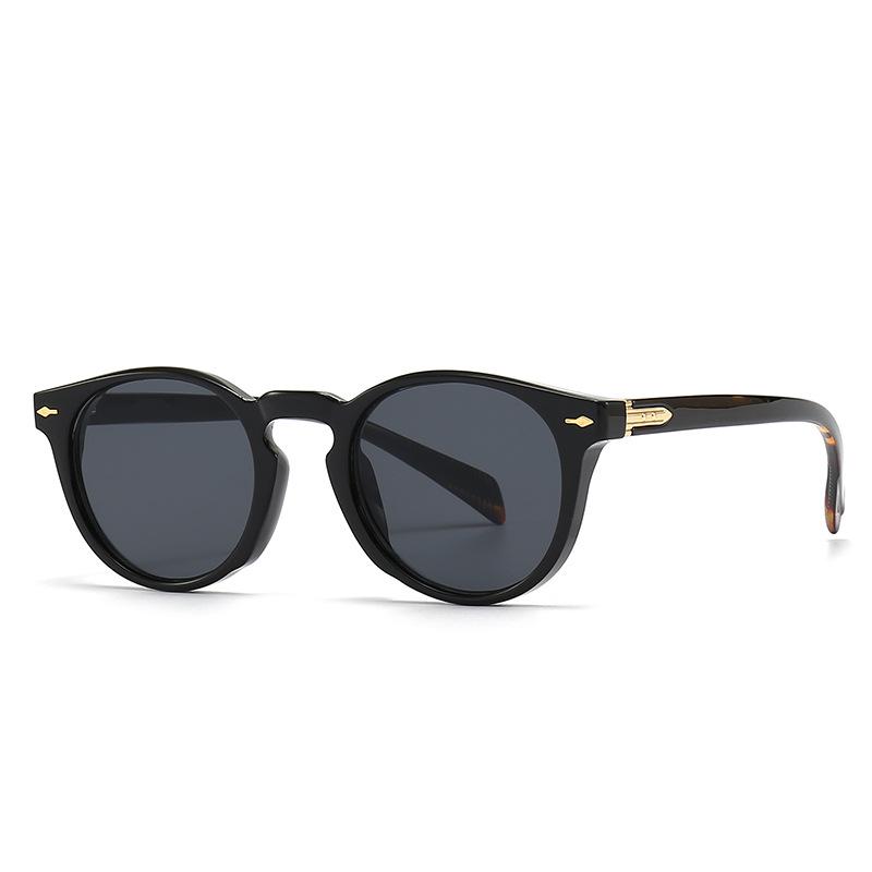 JYL Sunglasses Round Frame Uv Protection Literary Style Eyewear 6018 A-14626 timberwolf