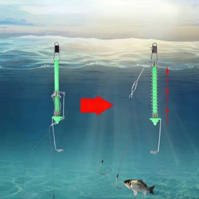 Trigger Mechanism Automatic Fishing Hook Spring Loaded Automatic Ejection Fishing Pole Fixing Spring Bait Holder
