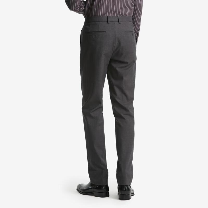 K-Boxing Men's Autumn Wool Blend Straight Fit Business Trousers