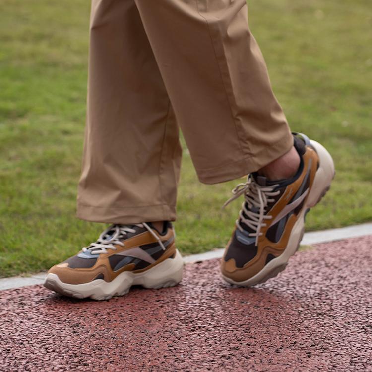 Reebok Fluffi Puff CN Fashion Trend Thick Sole Dad Sneakers Low Top Running Shoes Unisex Sneakers Brown Yellow 24FRC913U1GBR