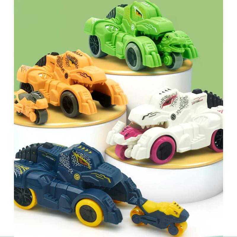 New Dinosaur Tank Inertia Glide Ejection Car Simulation Shape Boy Girl Parent-child Interactive Educational Toy White