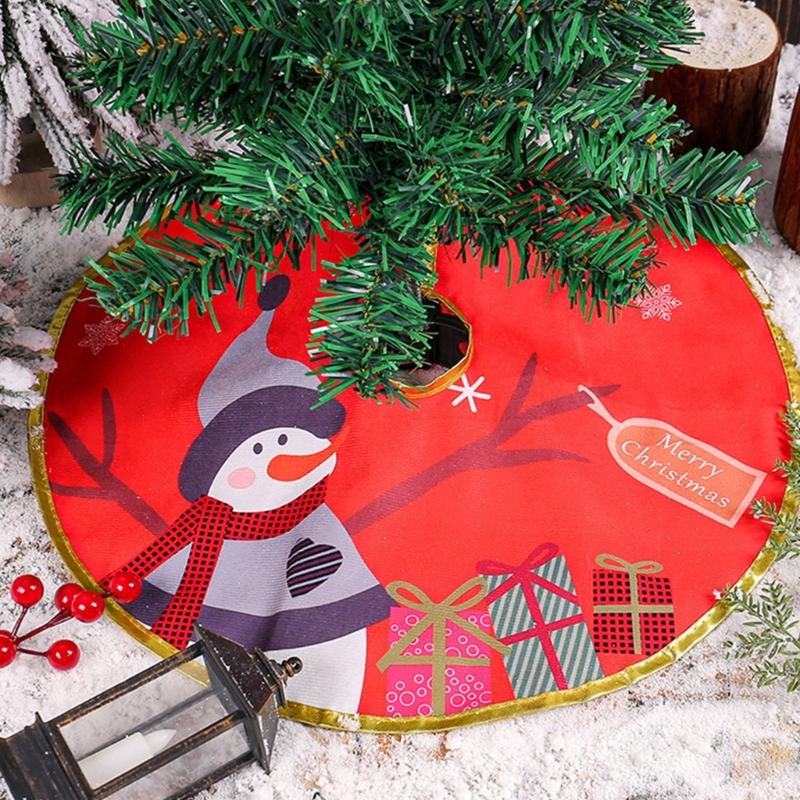 Golden Edged Christmas Tree SkirtDelicate Gold Edged Tree Skirt Embellishment Elegant Christmas Tree Base Cover