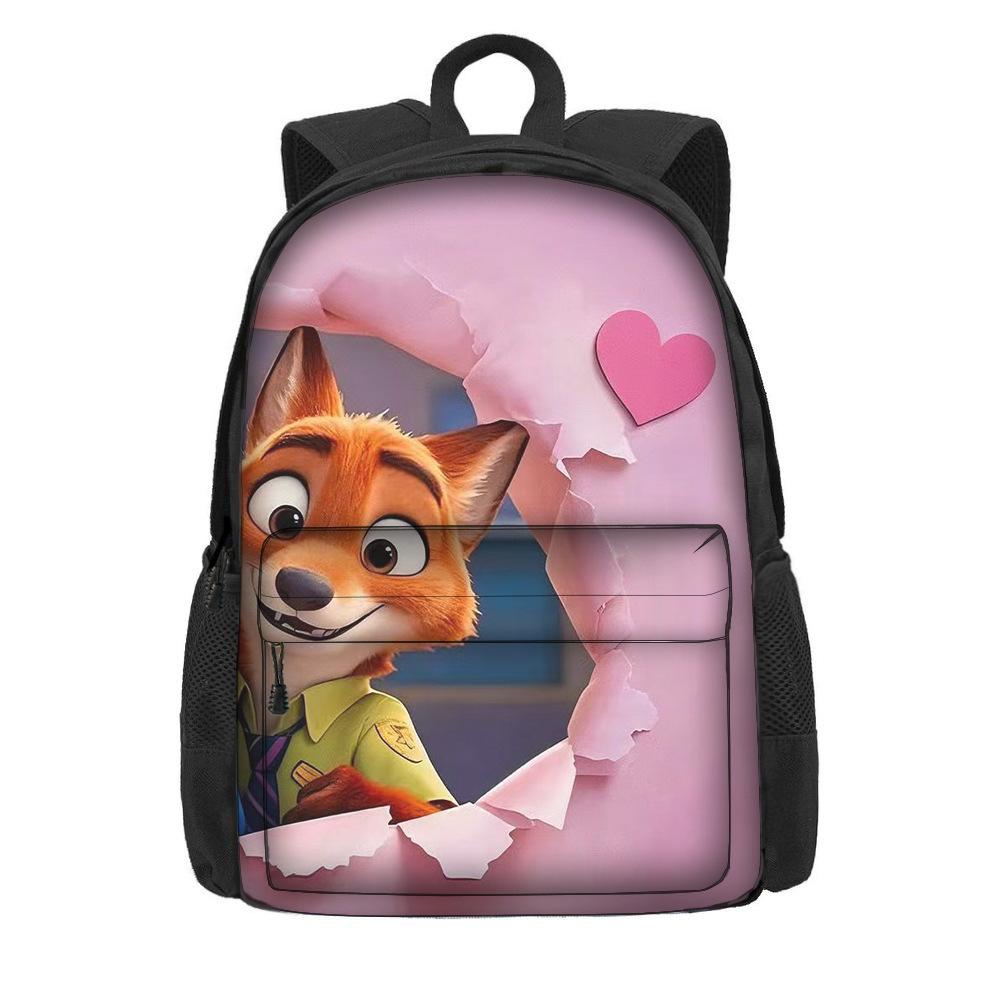 Kreslený batoh s motivem Zootopie 2 pro žáky základní školy, velká kapacita, lehký dvouramenný batoh