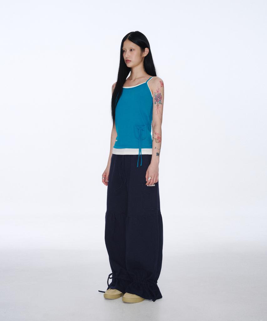 Soheul Leg Tunnel Flare Pants (Navy)