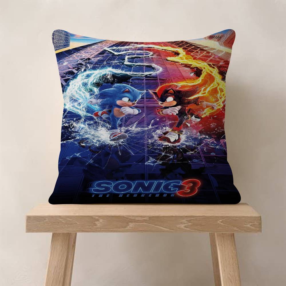 PC Classic Anime SSonic Characters Pillow Cushion Cover Pillowcase Living Room Sofa Home Decor Customized
