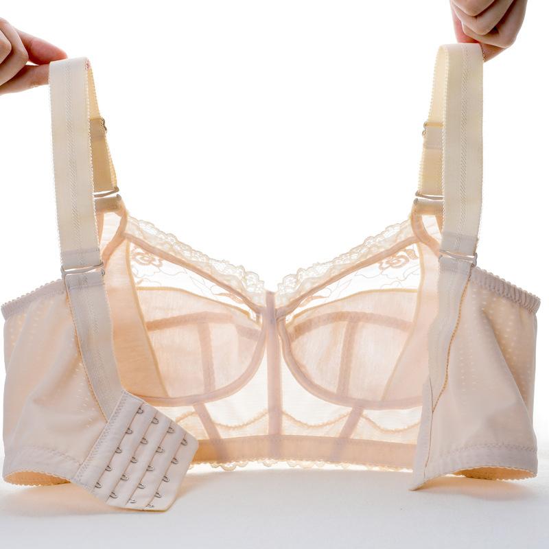 Push Up Bra Without Underwire Women's Thin Plus Size Full Cup Gathered Bra