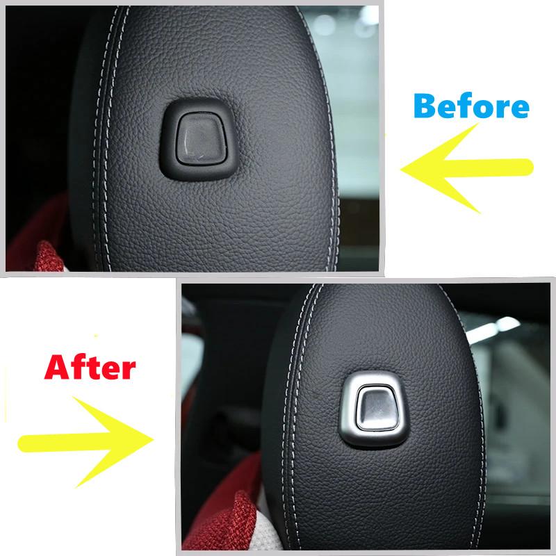 Auto Kopfstütze Hebe Taste Anpassung Abdeckung Aufkleber Fit Für Mercedes Benz AB CLA GLA GLB GLE GLS Klasse W177 W167 w247