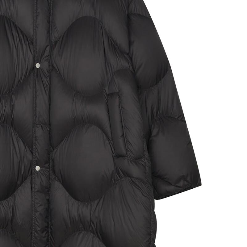 LESS 2024 Winter Loose Fit Hooded Extra-Long Down Jacket