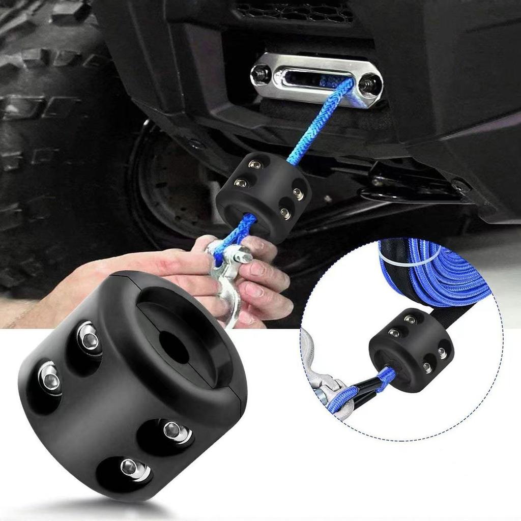 Stop Heavy Duty Cable Line Waterproof Rope Hook ATV UTV Line Plug For Off-Road Vehicles Black
