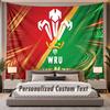 Custom Name Text Tapestry Wales Rugby Personalized Polyester Wall Tapestry For Bedroom And Room