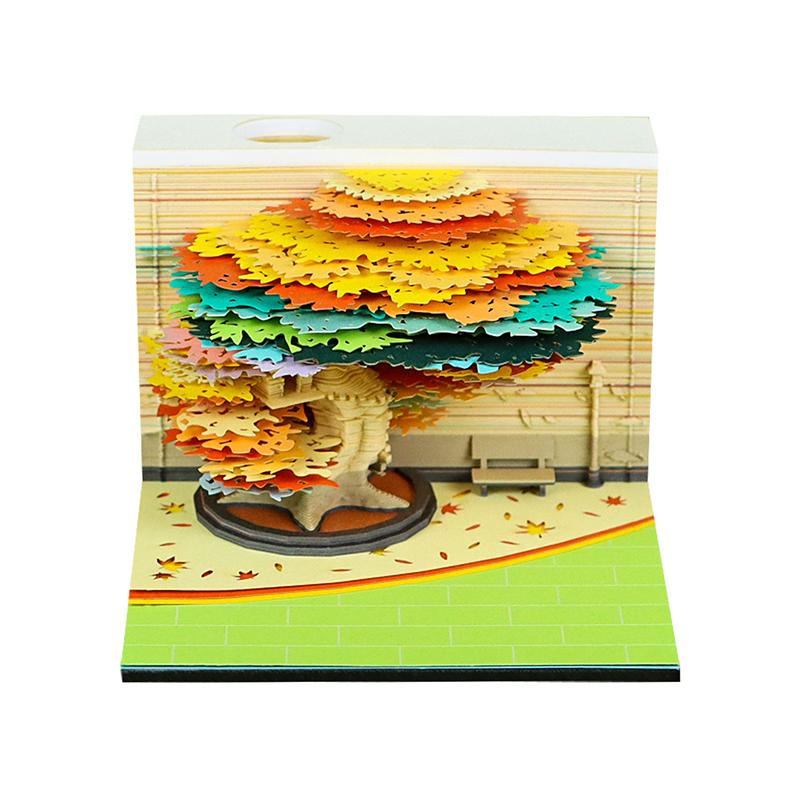 Časový kalendář 2026 Stolní kalendář s LED světlem 3D odtrhávací kalendář Papírové řezbářské umění Poznámkový blok Dárek Vánoce