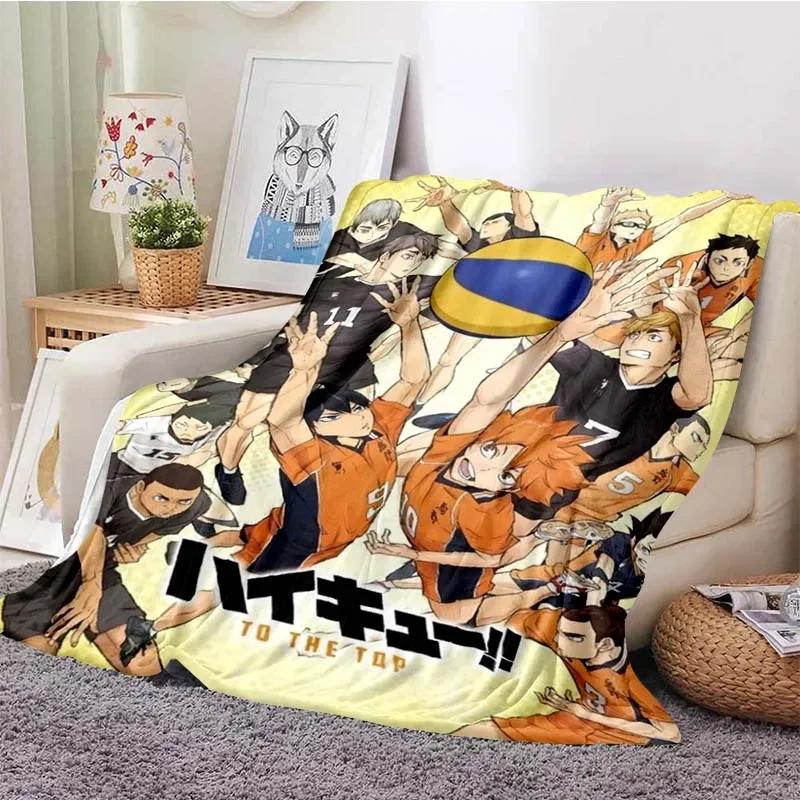 Coperte a Quadri Anime Pallavolo Haikyuu Decorazione Peluche Pile Corallo Coperte Morbide da Lanciare per Letto Viaggio Trapunta Manga Miya Atsumu