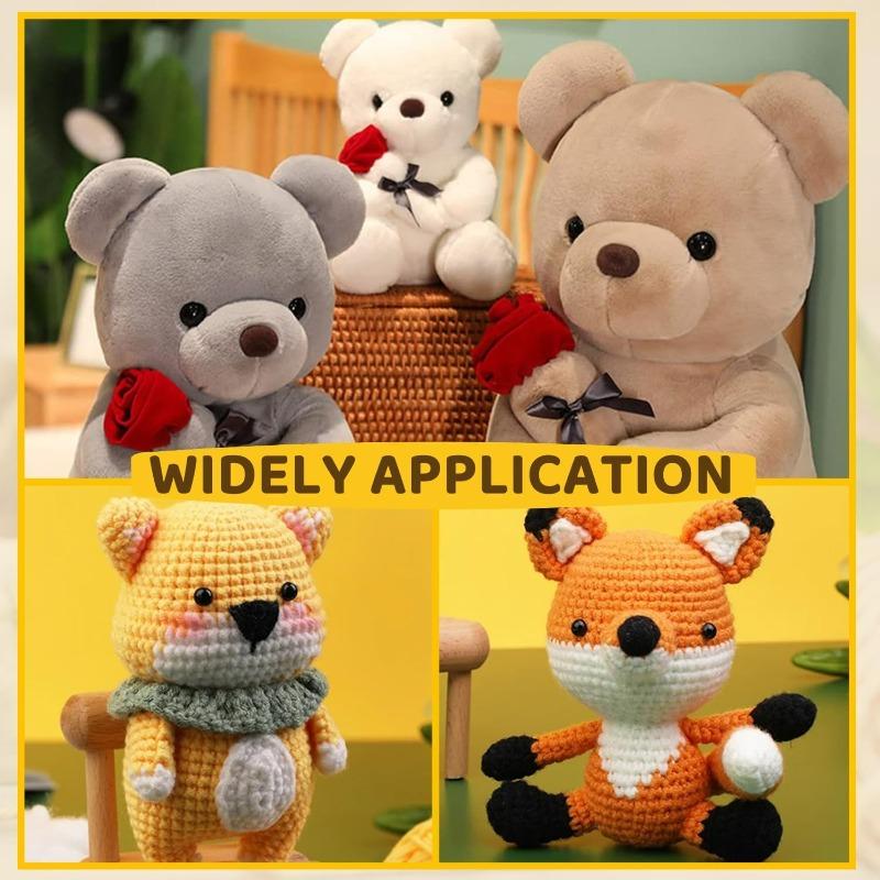 1000set Black Safety Eyes with Washers for Crochet Plush Dolls Stuffed Animals Teddy Bear Crochet Craft DIY Doll Plastic Eyeball