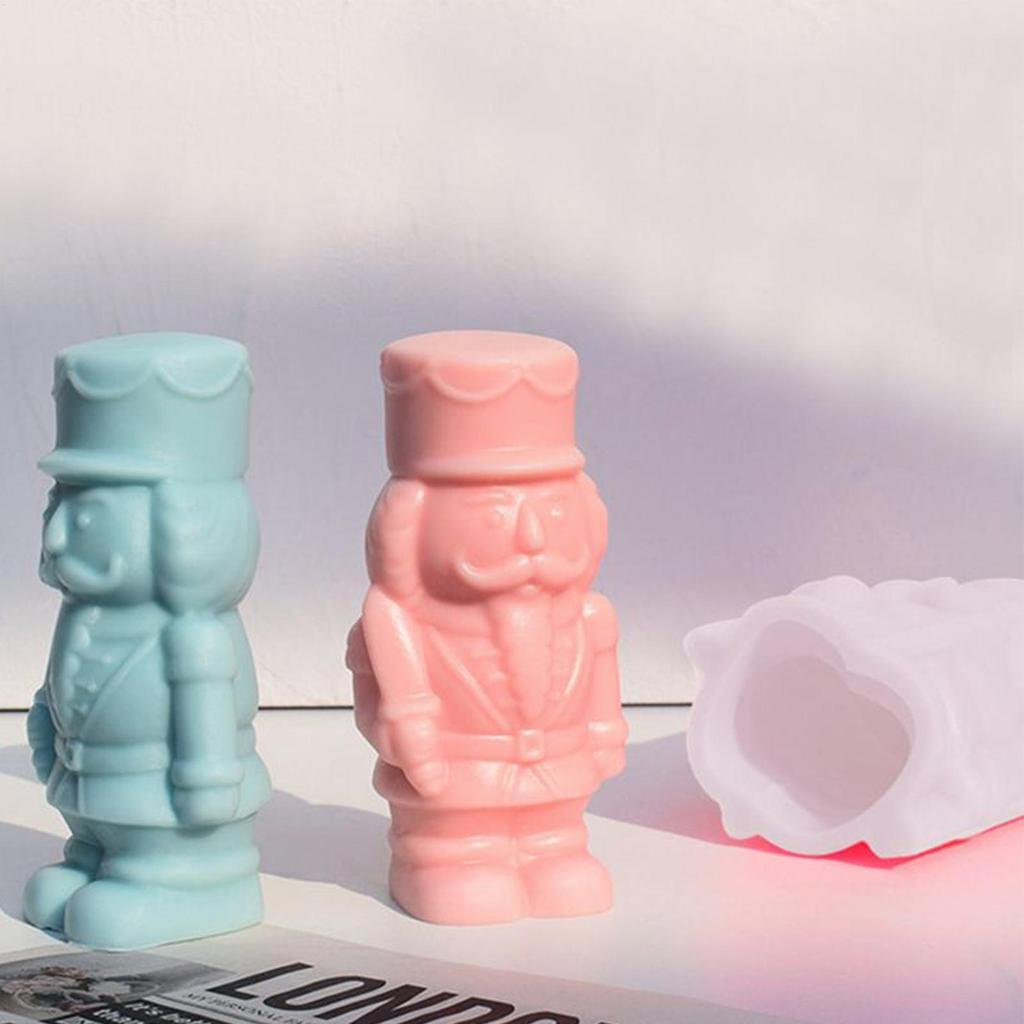 Christmas Silicone Molds Reusable Holiday Nutcracker Holiday Silicone Molds Christmas Decorations For Wax Plaster Epoxy Soap