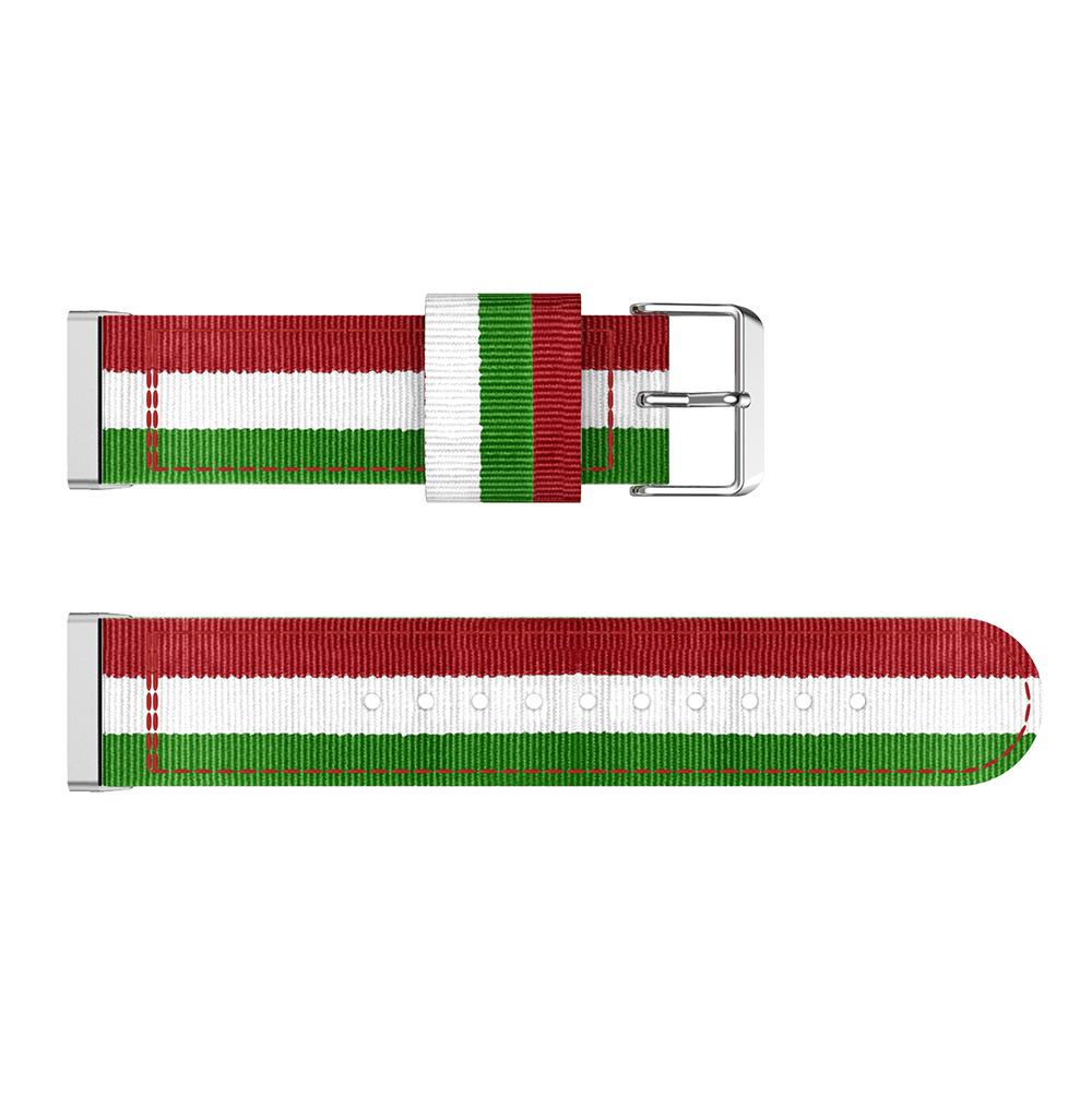 

Striped Nylon Band Watch Strap Replacement for Fitbit Versa 3 Green/White/Red
